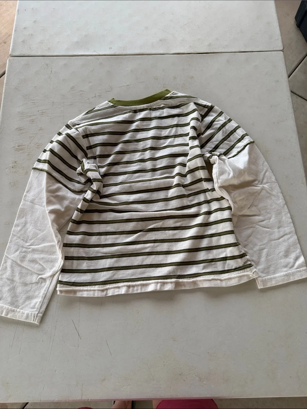 Gymboree White and Olive Striped Long-Sleeve Tee with Eagle Graphic